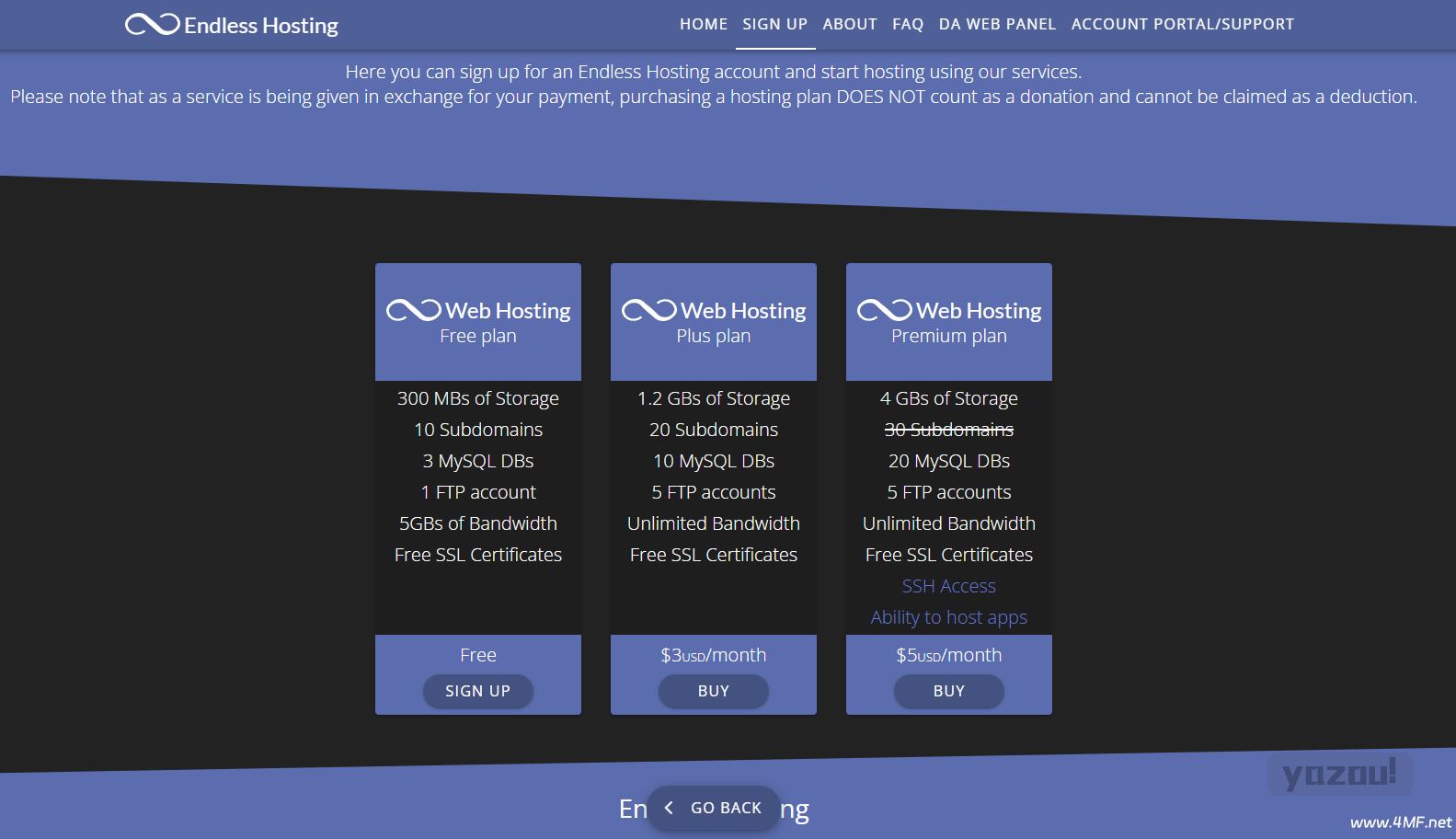 Theendlessweb.com - 300MB, PHP MySQL 免费空间