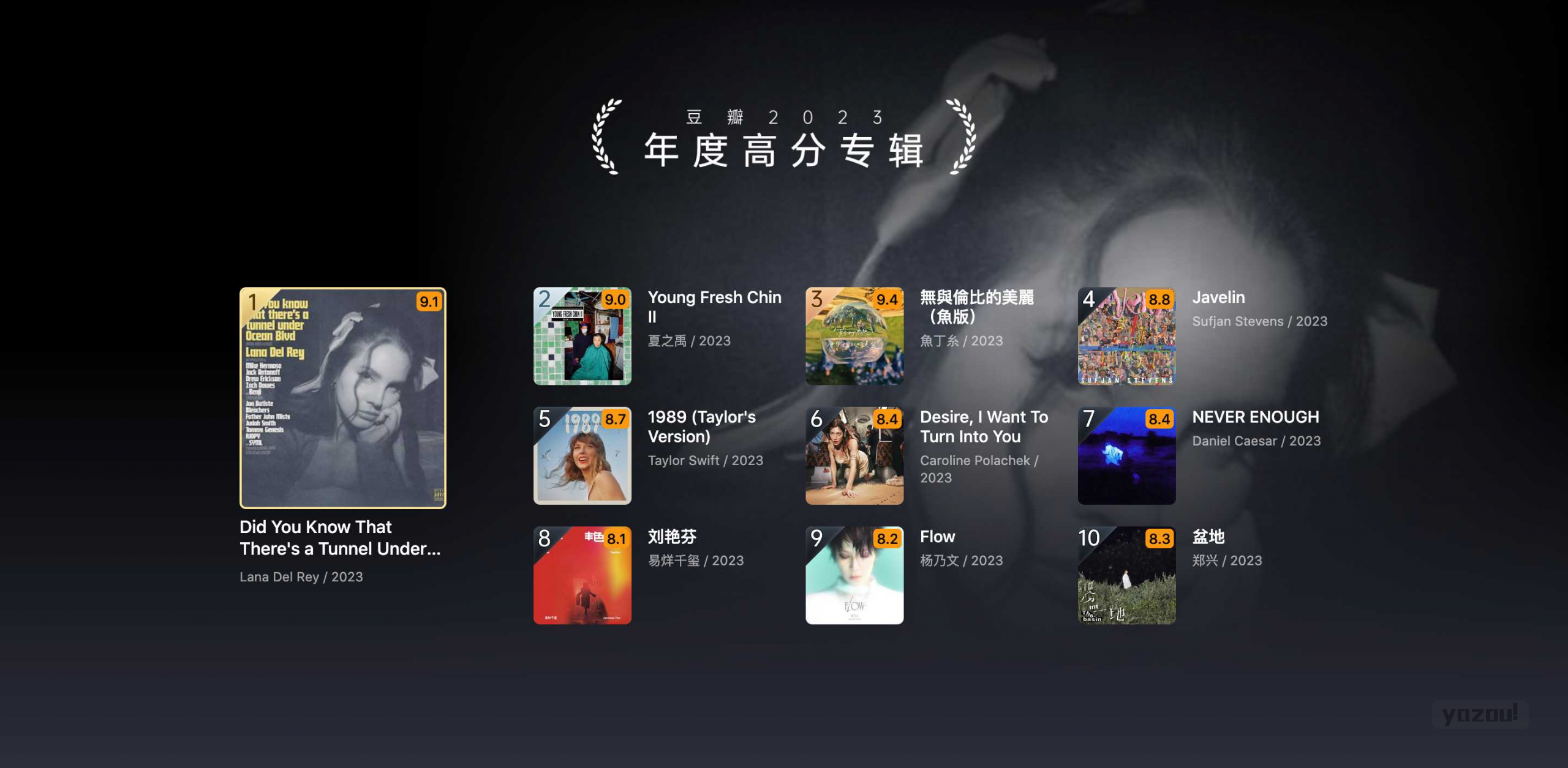 豆瓣音乐 TOP100热榜经典专辑｜数千首无损音乐合集
