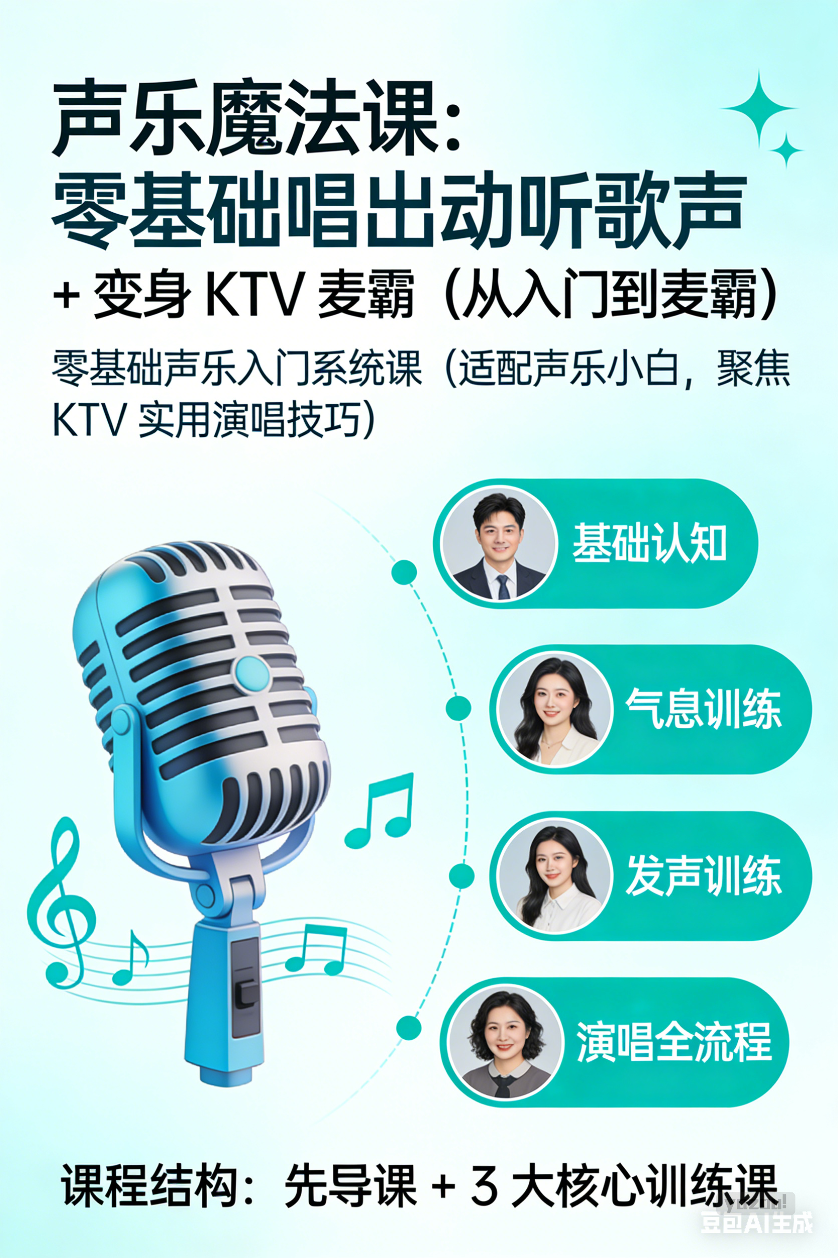 声乐魔法课：零基础唱出动听歌声 + 变身 KTV 麦霸（从入门到麦霸）